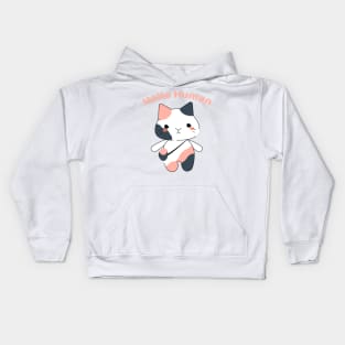 Cute chubby cat - hello human Kids Hoodie